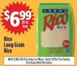 Pioneer Supermarkets Rico Long Grain Rice offer