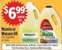 Pioneer Supermarkets Mazola or Wesson Oil offer