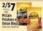 Pioneer Supermarkets McCain Potatoes or Onion Rings offer