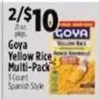 Pioneer Supermarkets Goya yellow rice multi-pack offer