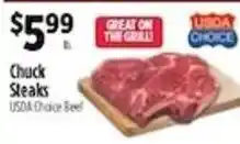 Pioneer Supermarkets Usda Choice Beef Chuck Steaks offer