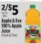 Pioneer Supermarkets Apple & Eve 100% Apple Juice Original Clear offer