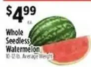 Pioneer Supermarkets Whole Seedless Watermelon offer