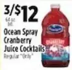 Pioneer Supermarkets Ocean Spray cranberry juice cocktails offer