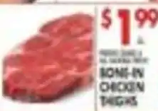 Pioneer Supermarkets Bone-in chicken thighs offer