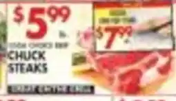 Pioneer Supermarkets Chuck Steaks offer