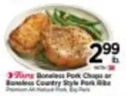 Tops 3 Pounds Boneless Pork Chops or Boneless Country Style Pork Ribs offer