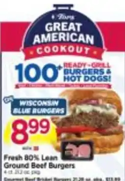 Tops Wisconsin blue burgers offer