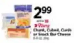 Tops 3 Pairs Chunk, Cubed, Curds or Snack Bar Cheese offer