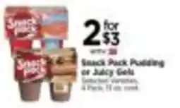 Tops Snack Pack Pudding or Juicy Gels offer