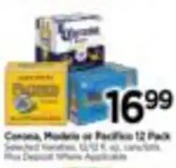 Tops Cocina, Modelo or Pacifico 12 Pack offer