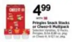 Tops Pringles Stack Stacks or Cheese-it Multipack offer