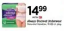 Tops Always discreet underwear offer
