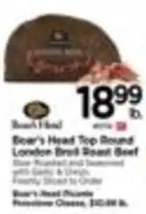 Tops Bear's Head Top Round London Broil Roast Beef offer