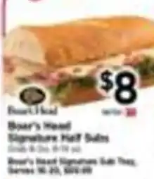 Tops Boar's Head Signature Half Subs offer