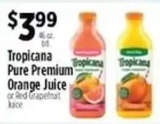 Pioneer Supermarkets Tropicana pure premium orange juice offer
