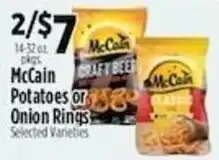 Pioneer Supermarkets McCain Potatoes or Onion Rings offer