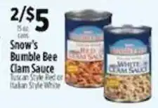 Pioneer Supermarkets Snow's Bumble Bee Clam Sauce offer