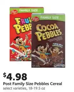 Fareway Post Family Size Pebbles Cereal offer