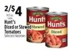 Pioneer Supermarkets Hunt's Diced or Stewed Tomatoes offer