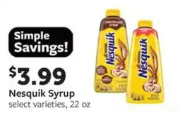 Fareway Nesquik syrup offer