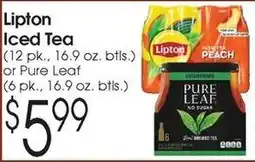 Family Fare Lipton Iced Tea or Pure Leaf offer