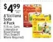 Associated A'Siciliana Soda 4 Pack offer