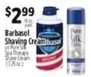 Pioneer Supermarkets Barbasol Shaving Cream or Pure Silk Spa Therapy Shave Cream offer