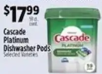 Pioneer Supermarkets Cascade Platinum Dishwasher Pods offer