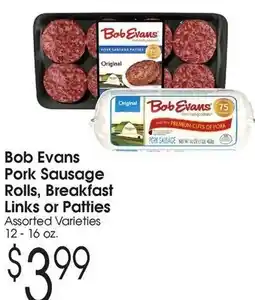 Family Fare Bob Evans Pork Sausage Rolls, Breakfast Links or Patties offer