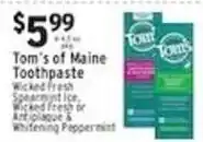 Associated Tom's of Maine Toothpaste offer