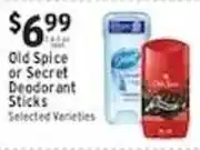 Associated Old Spice or Secret Deodorant Sticks offer