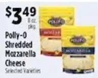 Pioneer Supermarkets Polly-o Shredded Mozzarella Cheese offer