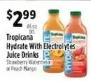 Pioneer Supermarkets Tropicana hydrate with electrolytes juice drinks offer