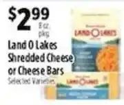 Pioneer Supermarkets Land O Lakes Shredded Cheese or Cheese Bars offer