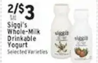 Associated Siggi's Whole-Milk Drinkable Yogurt offer