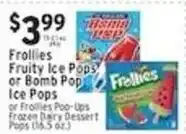Associated Frollies Fruity Ice Pops or Bomb Pop Ice Pops offer
