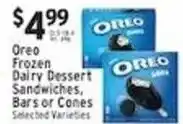 Associated Oreo Frozen Dairy Dessert Sandwiches, Bars or Cones offer