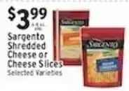 Associated Sargento shredded cheese or cheese slices offer