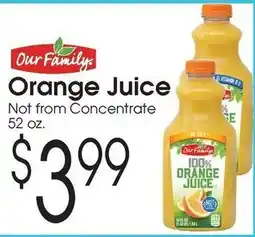 Family Fare Our Family orange juice offer