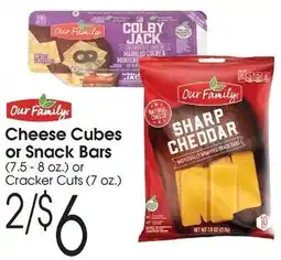 Family Fare Our Family Cheese Cubes or Snack Bars offer