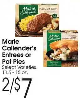 Family Fare Marie Callender's Entrees or Pot Pies offer