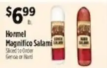 Pioneer Supermarkets Hormel magnifico salami offer