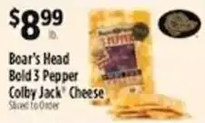 Pioneer Supermarkets Boar's Head Bold 3 Pepper Colby Jack Cheese offer