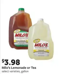 Fareway Milo's Lemonade or Tea offer