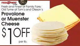 Family Fare Provolone or Muenster Cheese offer