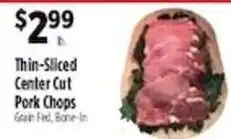 Pioneer Supermarkets Thin-Sliced Center Cut Pork Chops offer