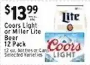 Associated Coors Light or Miller Lite Beer offer