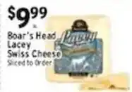 Associated Boar's Head Lacey Swiss Cheese offer