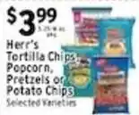 Associated Herr's Tortilla Chips, Popcorn, Pretzels or Potato Chips offer